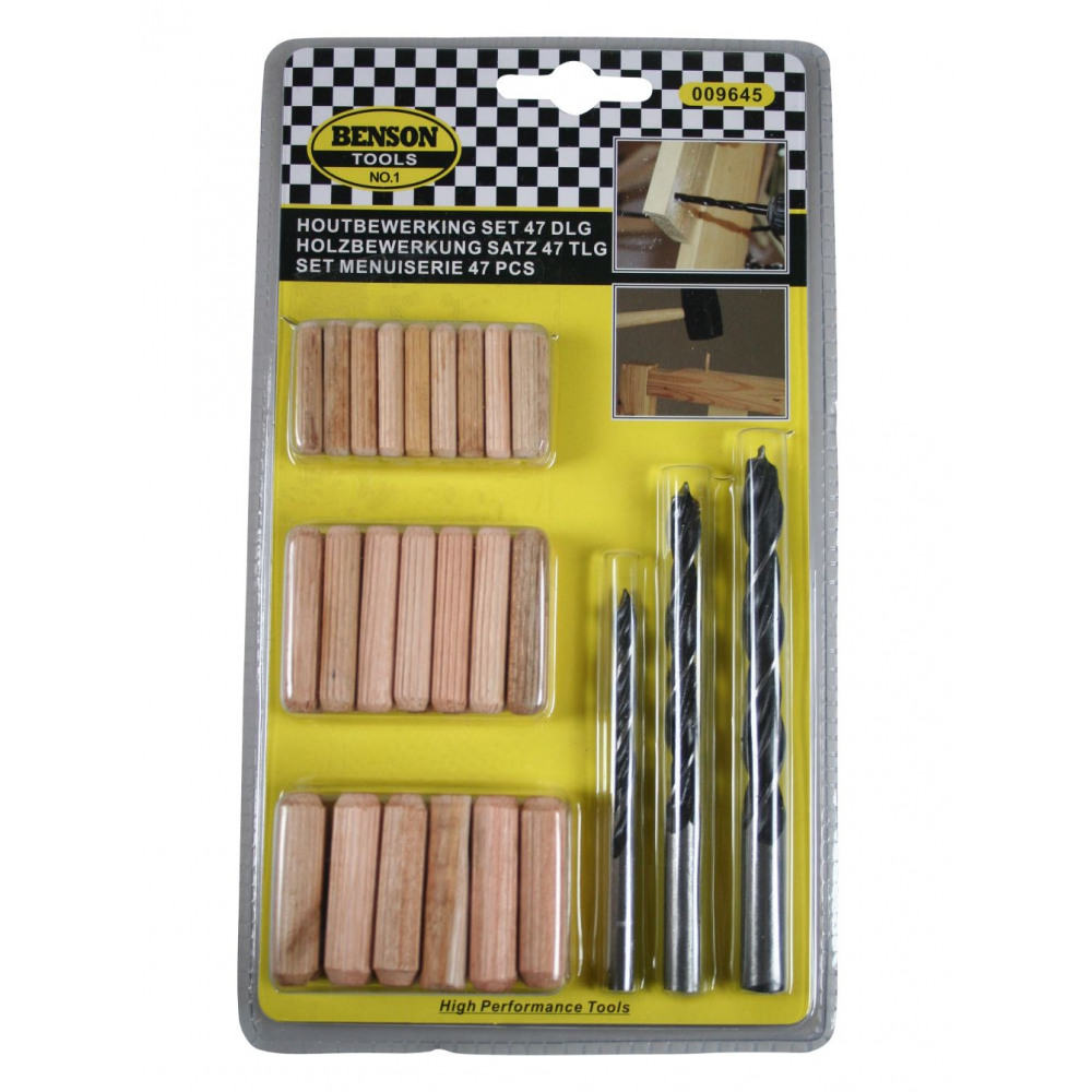 Σετ 3 τρυπανιών με 47 Ξύλινες Καβίλιες