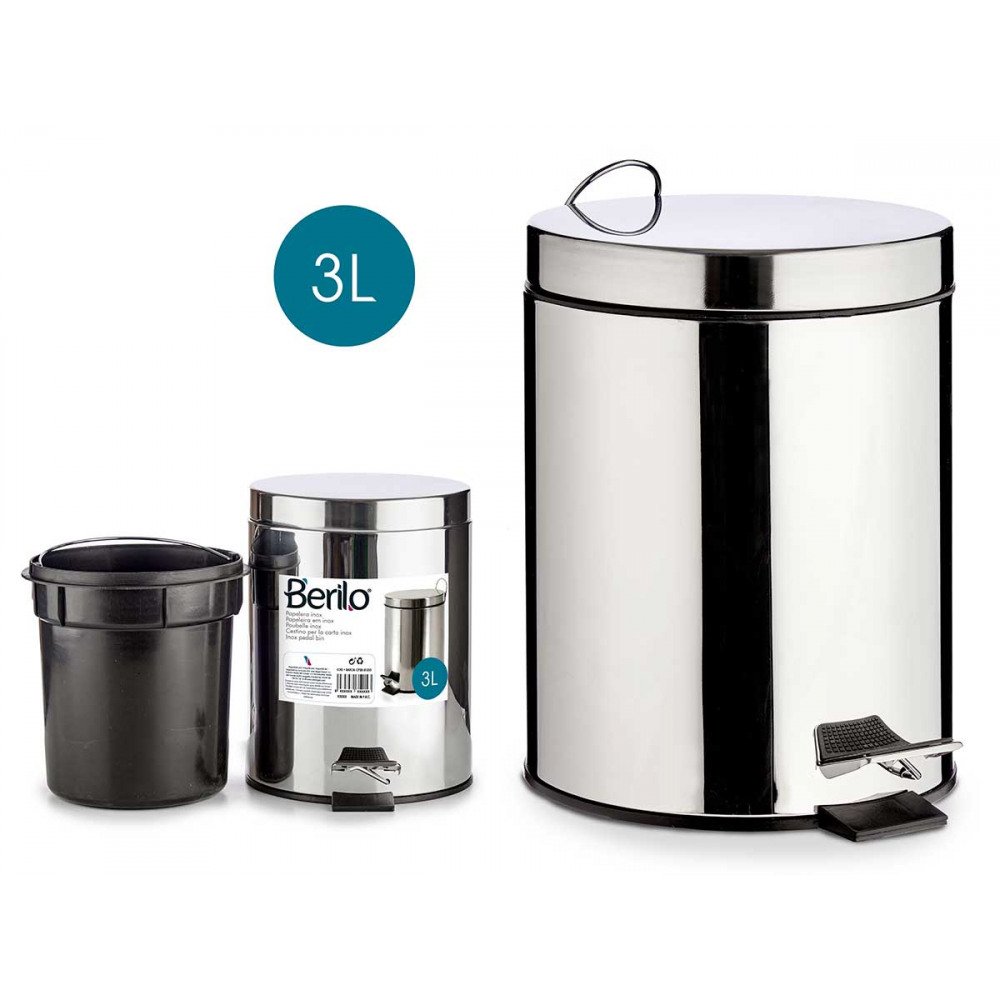 Κάδος πεντάλ 3 λίτρων από ανοξείδωτο χάλυβα