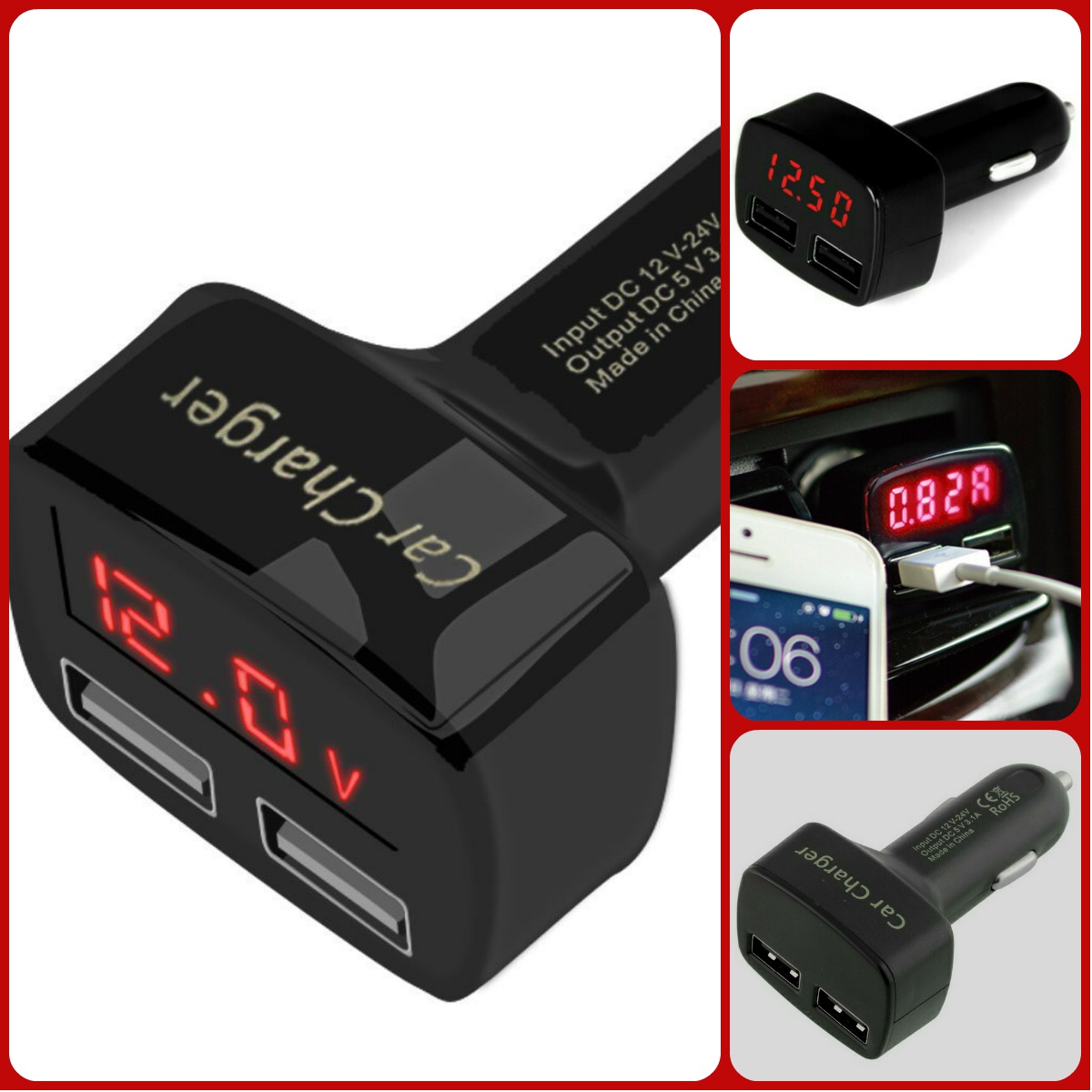 4 σε 1 βολτόμετρο, διπλός φορτιστής, θερμόμετρο King 4