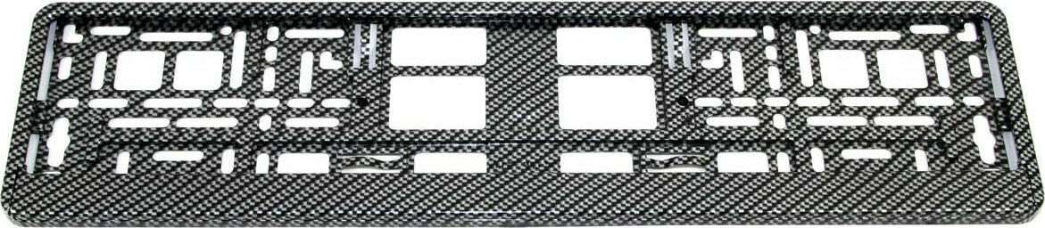 AMiO Πλαίσιο Πινακίδας Αυτοκινήτου Πλαστικό 52 x 12.5cm Μαύρο Carbon 01643