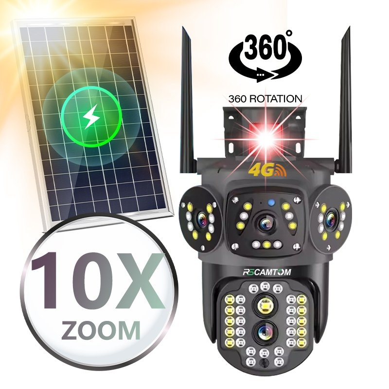 4G SOLAR DOM CAMERA ULTRAHD V380-SOLAR-S9A-10X-4G