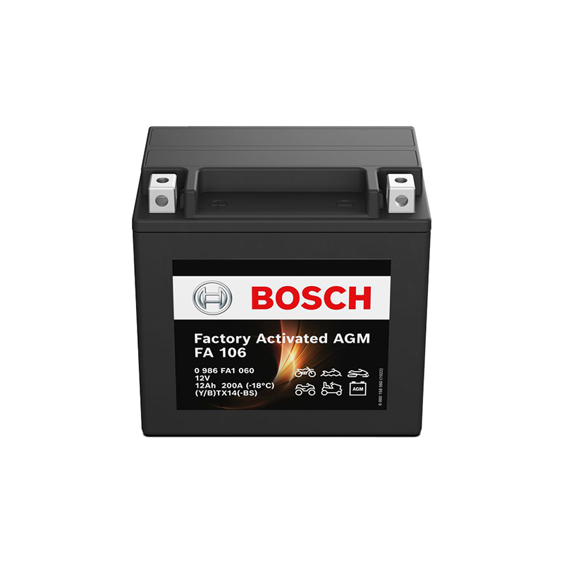 Bosch FA106 AGM Μπαταρία Μοτοσυκλέτας 12V 12Ah 200A (0986FA1060) – YTX14-BS A+