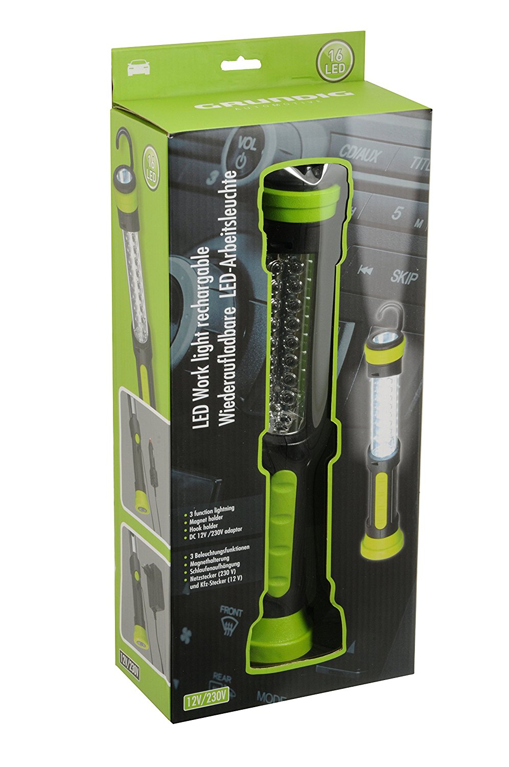 Grundig επαναφορτιζόμενος φακός εργασίας με μαγνήτη και άγκιστρο 12 V