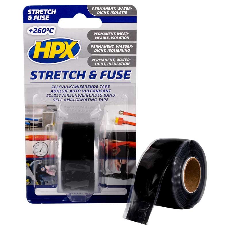 HPX – Stretch and fuse 25mm x 3m Μαύρη αυτοβουλκανιζομενη