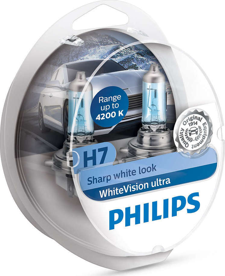 Philips White Vision Ultra H7 (Sharp White Look) +60% 12972WVUSM
