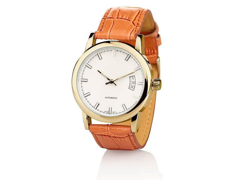 St. Leonhard αυτόματο ρολόι με δερμάτινο λουρί