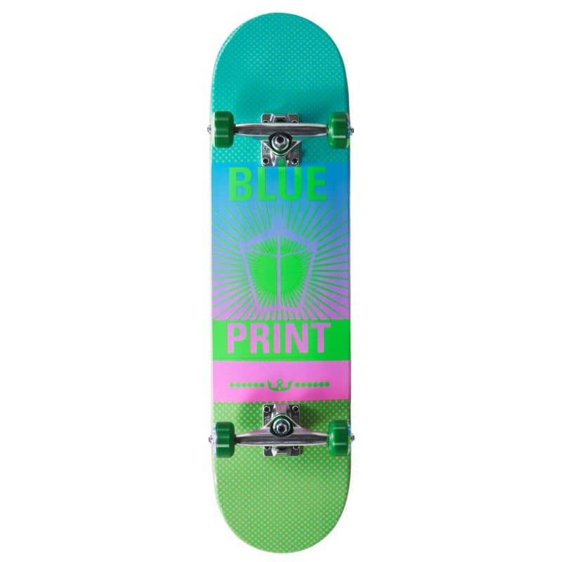 Skateboard Blueprint Pachinko Fade Green Complete Skateboard 8.0″
