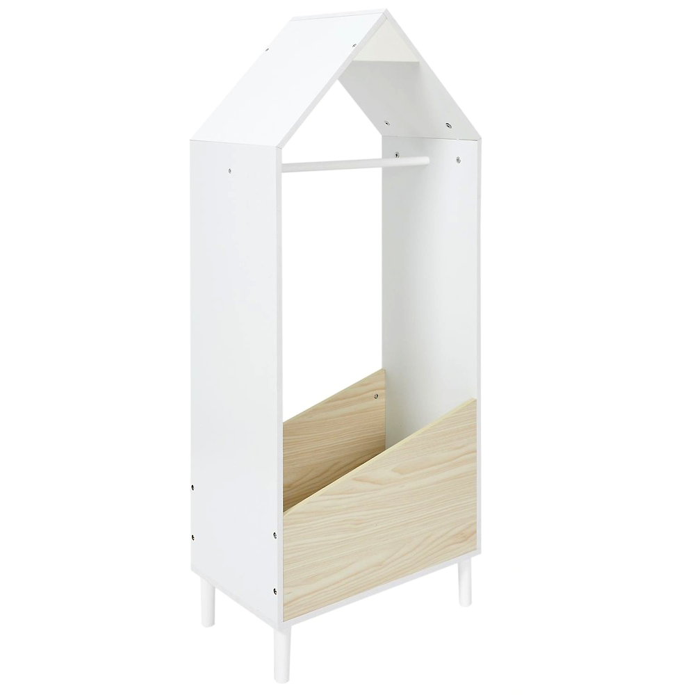 Ξύλινη Παιδική Ντουλάπα – Μπεζ και Άσπρο