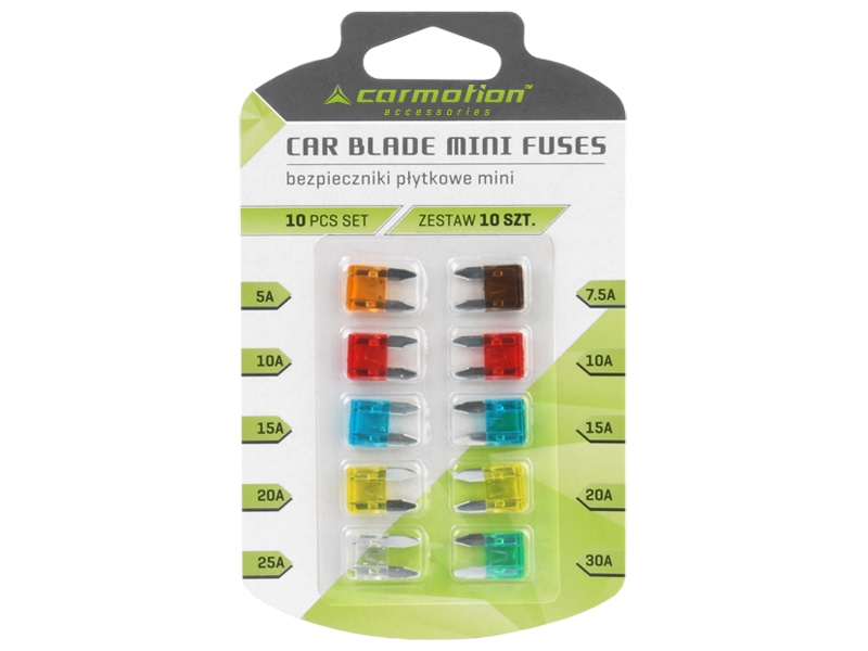 Ασφαλειες αυτοκινητου mini καρτελα 10τμχ CARMOTION 58396