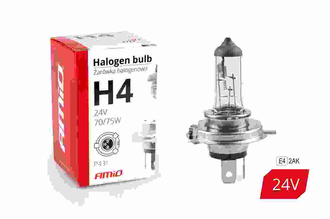 Λάμπα Αλογόνου H4 24V 70/75W -Amio Halogen Bulb 01267