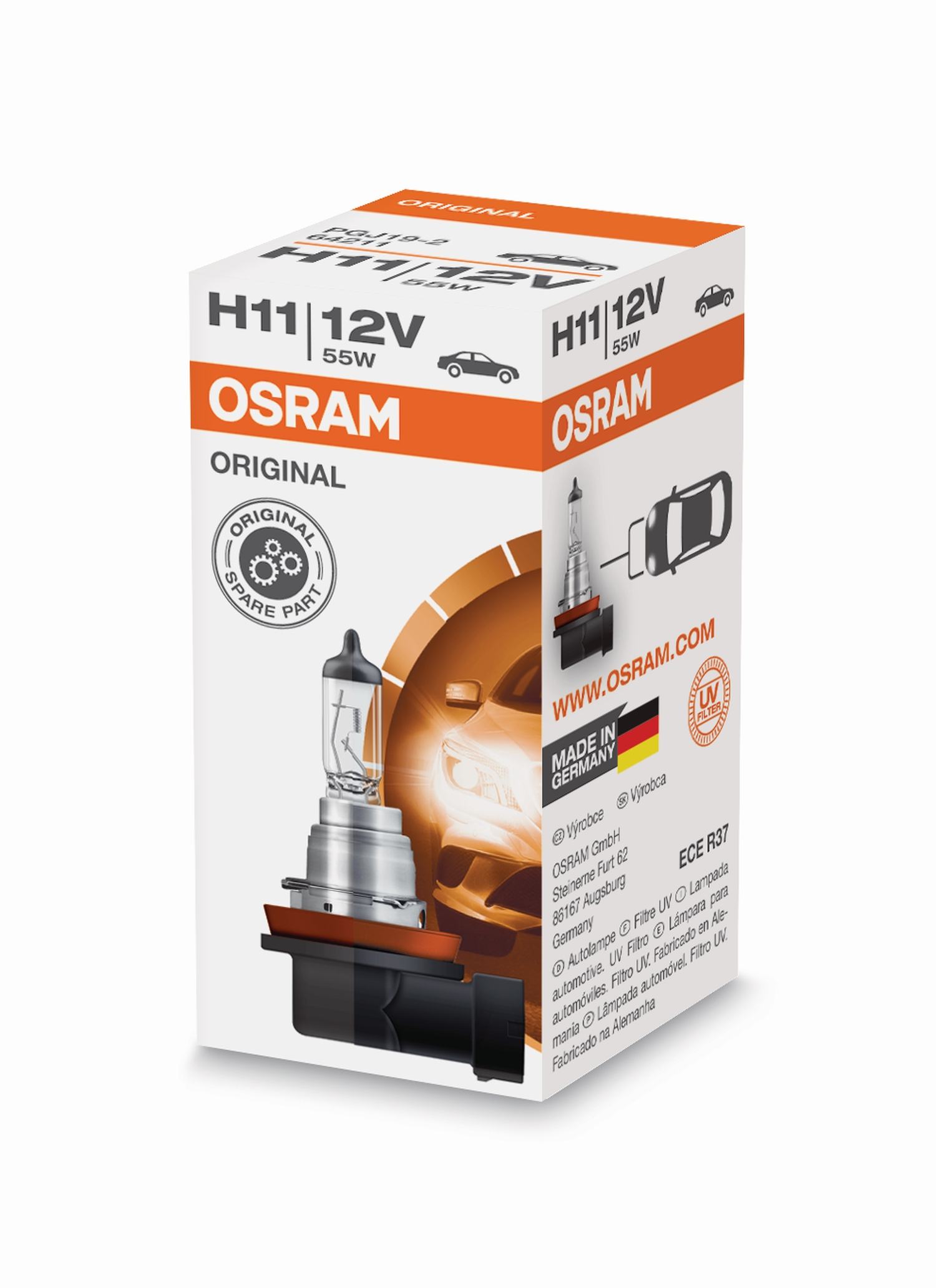 Λαμπα Osram H11 Original Line Halogen 12V 55W PGJ19-2 1τμχ