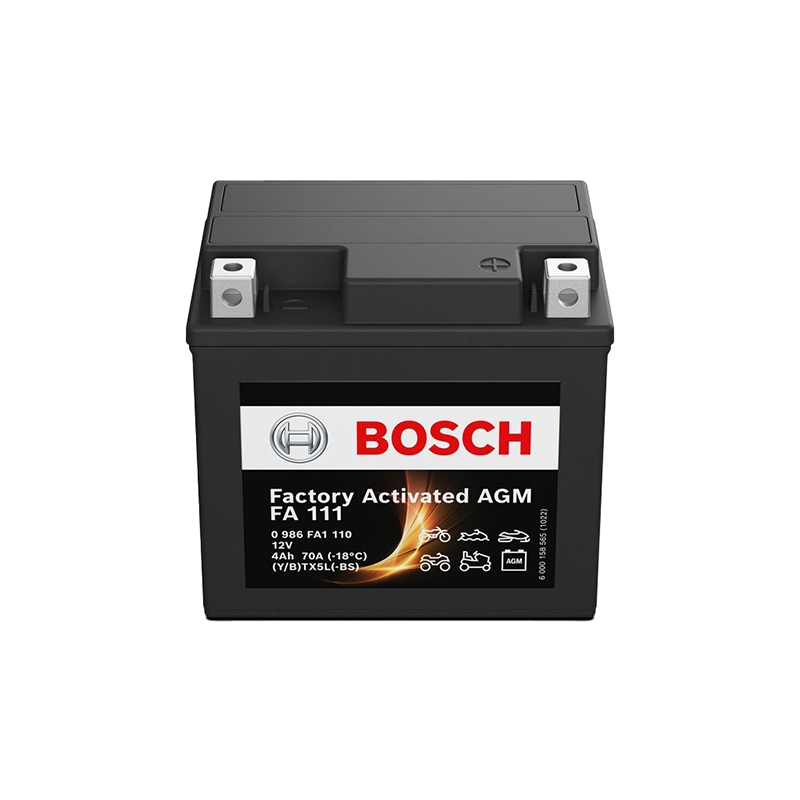 Μπαταρία ΜΟΤΟ BOSCH AGM FACTORY ACTIVATED YTX5LBS 4AH 70A FA111 Δ+