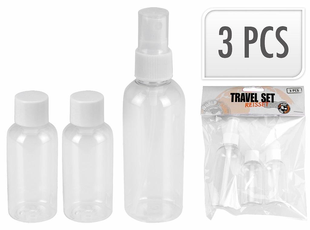 Μπουκάλι Καλλυντικών-Σετ ταξιδιού 3 τεμαχίων 1x 80ml-2x40ml