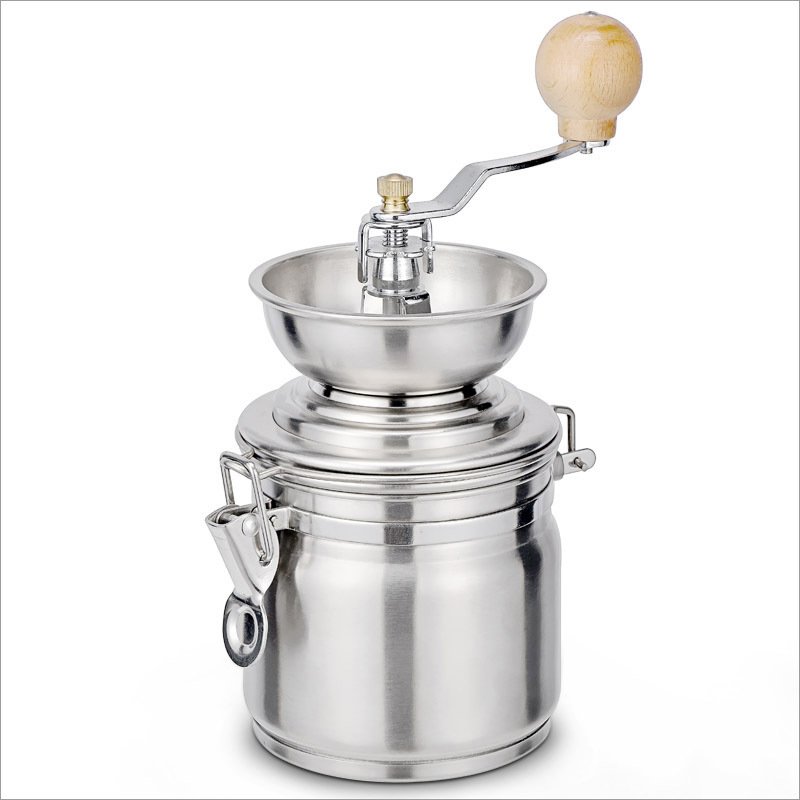 Μύλος καφέ από ανοξείδωτο ατσάλι με ξύλινη λαβή 22×9 εκ.