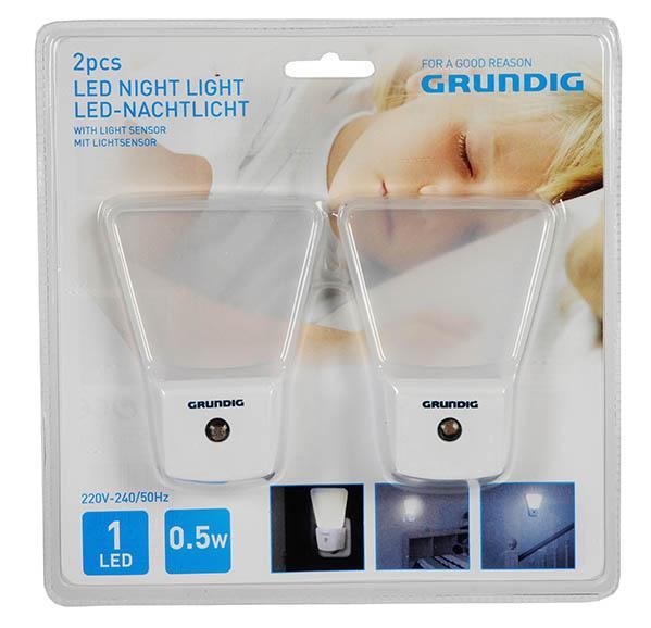 Σετ 2 φώτα νυκτός με LED και αισθητήρα φωτός 1 led-0.5W 220V