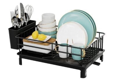 Στεγνωτήριο_πιάτων_JOYBOS_μεταλλικό_σε_μαύρο_Χρώμα_38x26x15cm