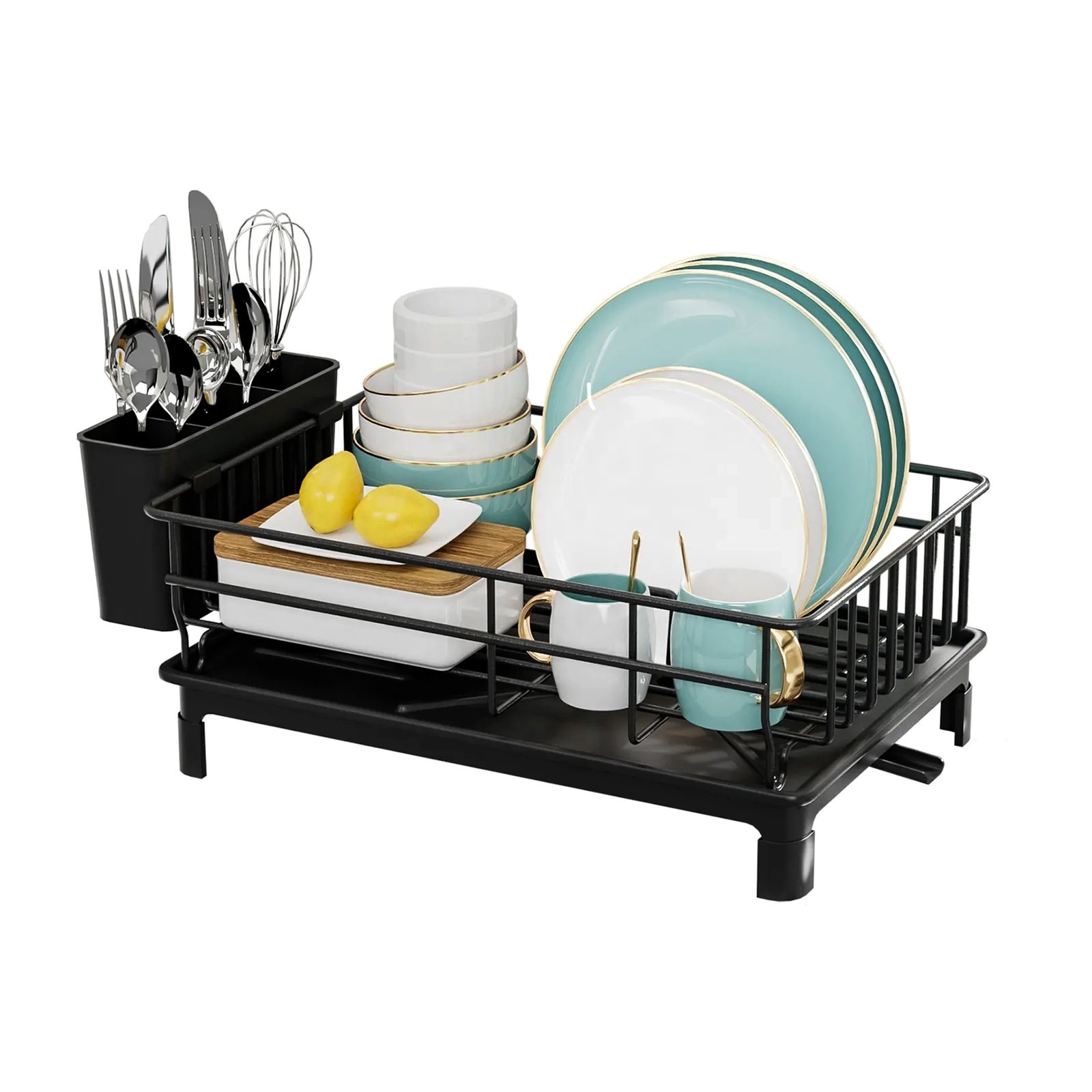 Στεγνωτήριο πιάτων JOYBOS μεταλλικό σε μαύρο Χρώμα 38x26x15cm