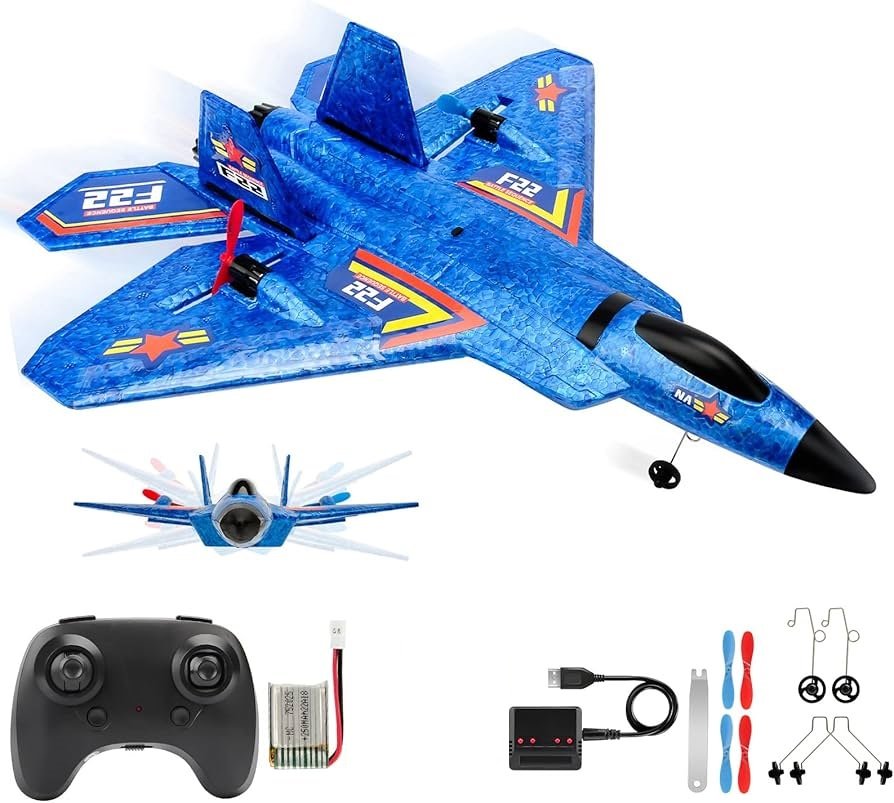 Τηλεκατευθυνόμενο μαχητικό F22 RC Jet 2.4GHz blue