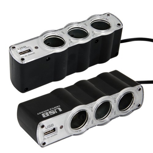 Τριπλό Splitter αναπτήρα + USB έξοδος Addict